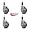 Service Caster 5'' SS Thermoplastic Rubber Swivel 1-1/8'' Expanding Stem Caster Set with Brake, 4PK SCC-SSEX20S514-TPRB-TLB-118-4 - alternate 2